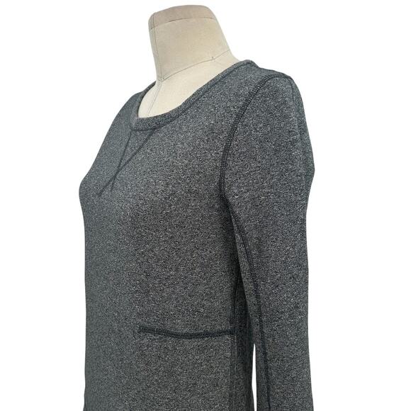 Lululemon Exhalation Pullover Heathered Speckled Black Gray Size 4 - Picture 5 of 10